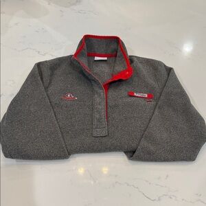 Youth Size Medium Georgia Bulldog Gray and Red Quarter-Snap Pullover